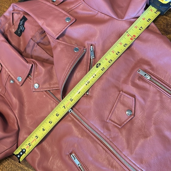 Love Tree PU moto jacket Dusky pink as new condition. Size Med. - Picture 6 of 7